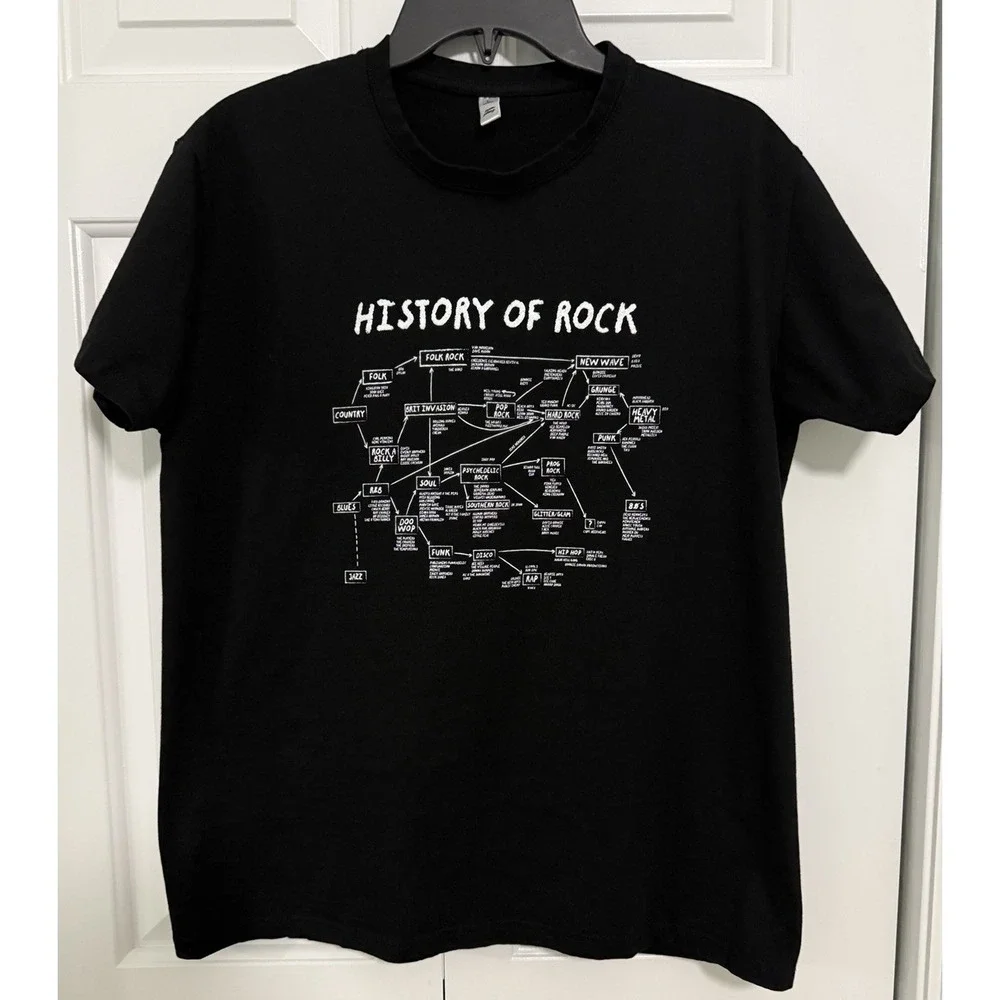 History‎ School of Rock Black T Shirt Size L Unisex New Wave Punk Music